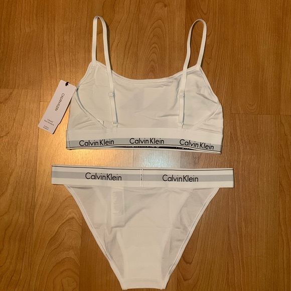 Calvin Klein Quilt Print Bralette & Tanga Panty - Picture 5 of 7